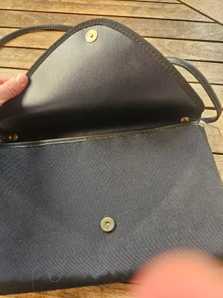 Borsa pochette nera in tessuto