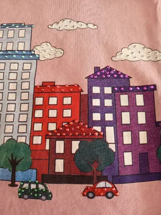 Camiseta estampada ciudad manga corta