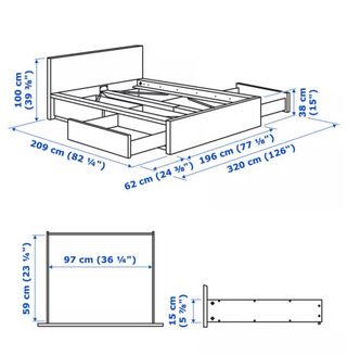 Cama 180x200 con 4 cajones + colchon