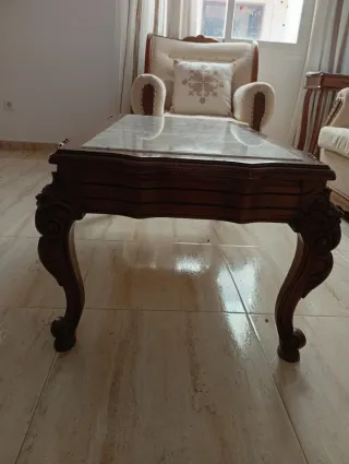 Mesa de centro madera y mármol