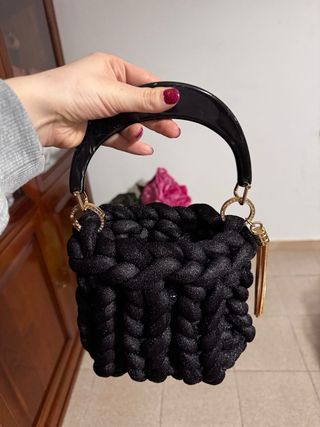 Borsa nera  glitter realizzata a mano
