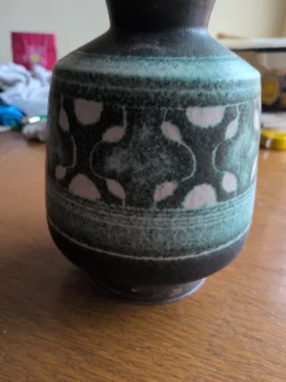 Jarrón Cerámica Artesanal Vintage Mid-Century