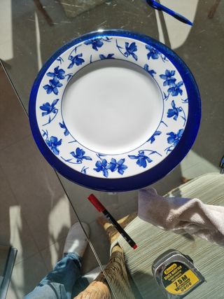 7 Bajoplatos vidrio Azul La Oca 33cm