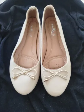 Manoletinas FAMA Beige Talla 35