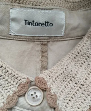 Chaqueta Tintoretto Beige Crochet Vintage