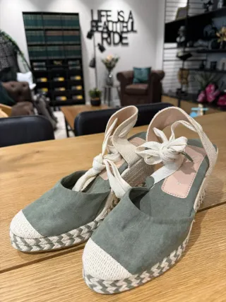 Sandalias cuña verde mujer talla 39 nuevas