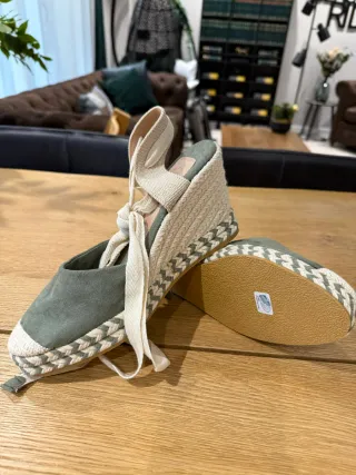 Sandalias cuña verde mujer talla 39 nuevas