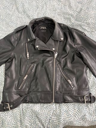 Chaqueta Cuero Zara Negra