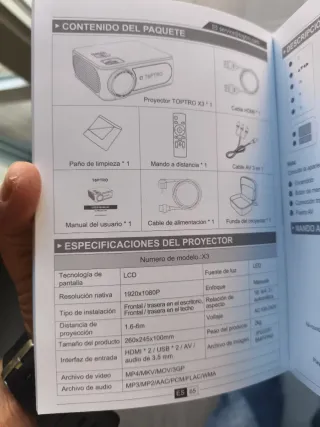 Proyector Video TOPTRO 1080P Modelo X3