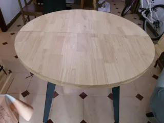 Mesa de comedor extensible madera y metal