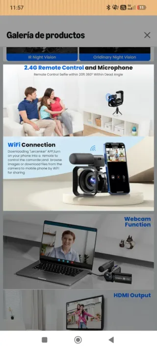 Videocámara 5K WiFi 3 Dual Lens