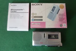 Grabadora Microcassette Sony M-560V, caja y manual
