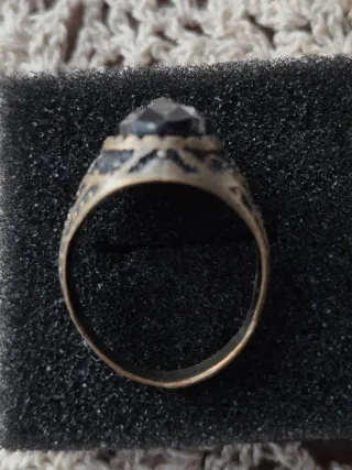 Anillo Plata 925 Piedra Negra