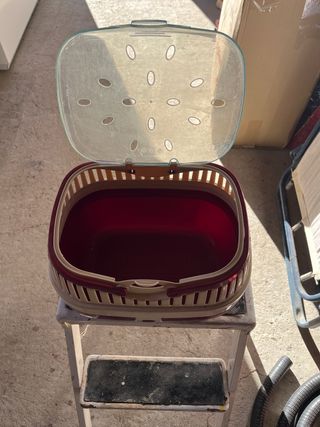 Transportin Ferplast Rojo y Transparente