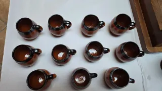 Juego 10 Tazas Barro Vino