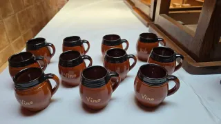 Juego 10 Tazas Barro Vino