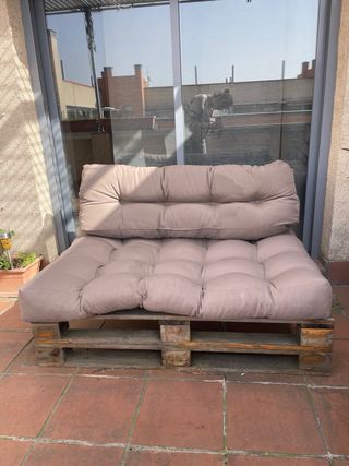 2 Sets de Cojines Palet 2 Plazas Beige