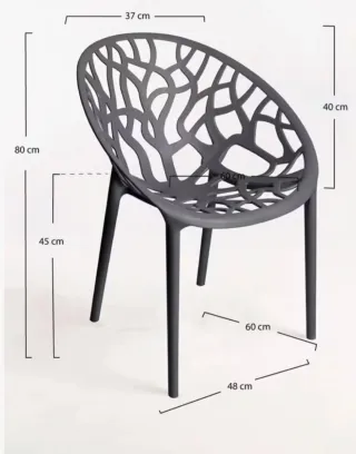 2 Sillas Diseño Nido Exterior Plástico Negro