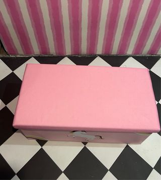 Banco caja almacenaje infantil unicornio rosa
