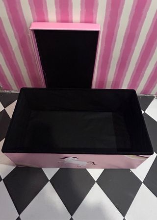 Banco caja almacenaje infantil unicornio rosa