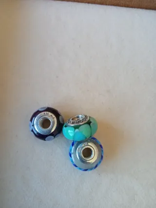 Lote 3 Charms cristal Murano Pandora.