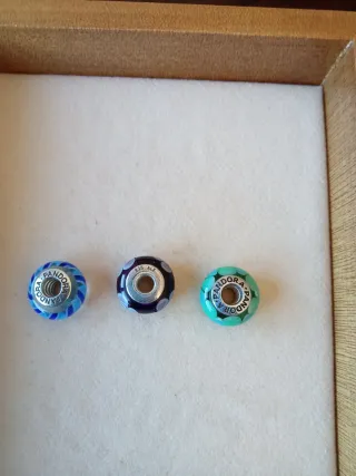 Lote 3 Charms cristal Murano Pandora.