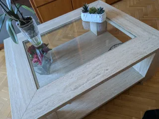 Mesa de centro mármol y cristal desmontable