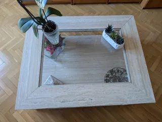 Mesa de centro mármol y cristal desmontable