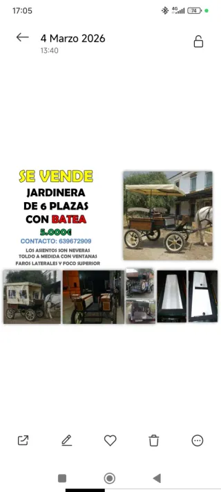 Jardinera de 6 plazas con remolque