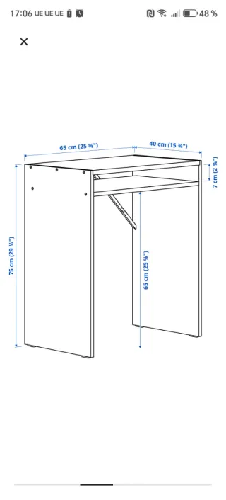 Escritorio blanco 65x40
