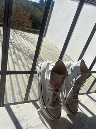 Zapatillas Converse plataforma altas blancas