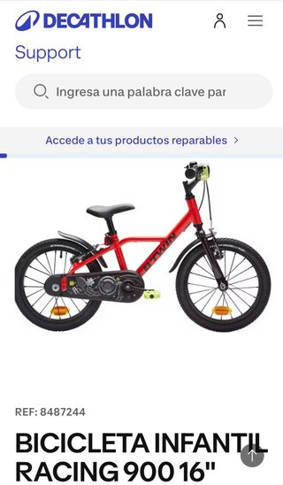 Bicicleta Infantil Btwin 900 Racing 16 pulgadas