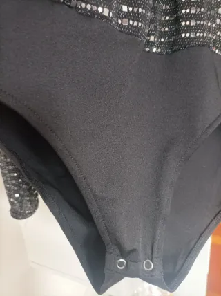 Body fiesta lentejuelas negro y plata