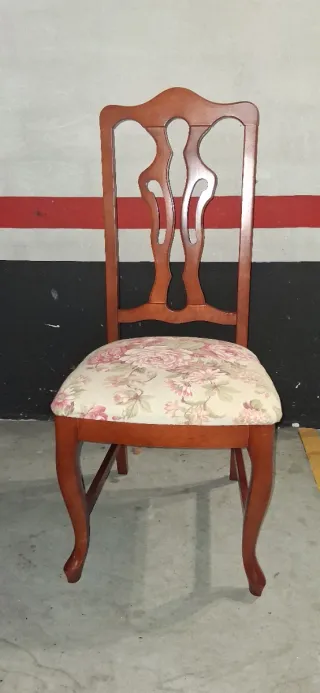 4 Sillas Comedor Tapizadas Flores
