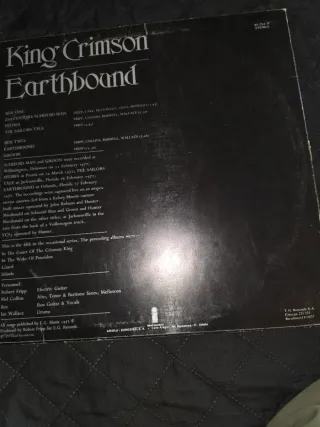 Vinilo King Crimson - Earthbound