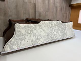 Mueble recibidor antiguo madera mármol