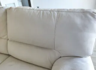 Sofá de piel blanco 2-3 plazas