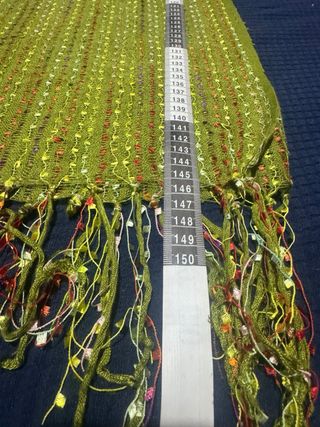 Sciarpa foulard verde con inserti seta