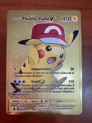 Carta Pokémon Pikachu Vuelo V Dorada Metálica