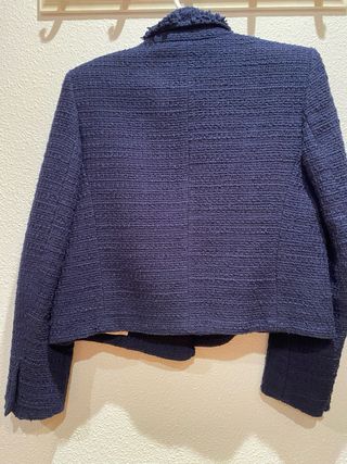 Blazer Zara azul marino tweed
