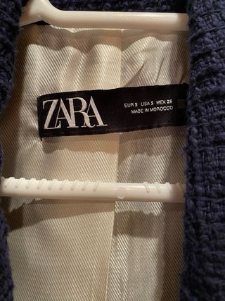 Blazer Zara azul marino tweed