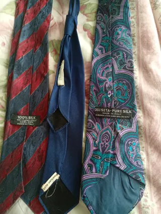 Lotto 3 cravatte seta anni '60