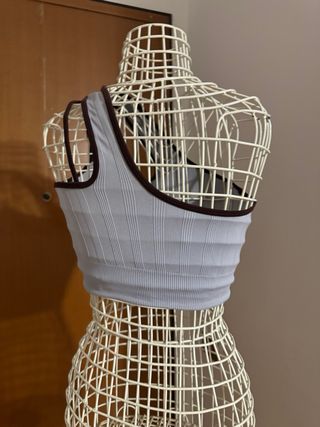 Top Prozis Grigio con bordi marroni