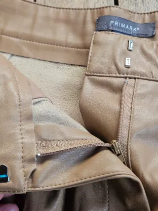 Pantaloni corti ecopelle marrone chiaro