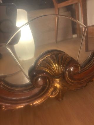 Espejo Antiguo Madera Noble inicios S. XX