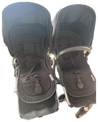 Carrito Gemelar Bugaboo Donkey Negro y azul