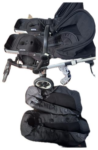 Carrito Gemelar Bugaboo Donkey Negro y azul