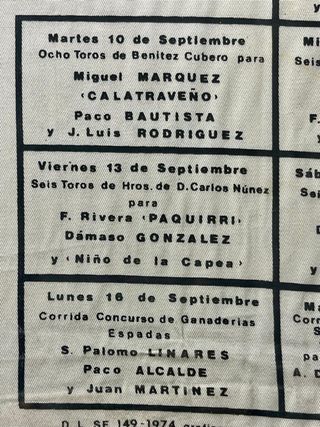 CARTEL DE TOROS DE ALBACETE 1974