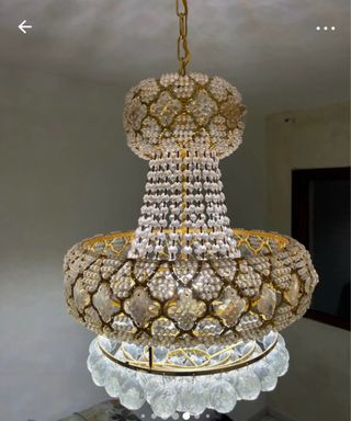 Lampadario cristallo dorato