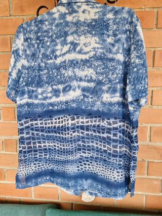 Blusa Punt Roma azul y blanca